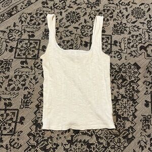 American Eagle Outfitters Textured White Tank Top
